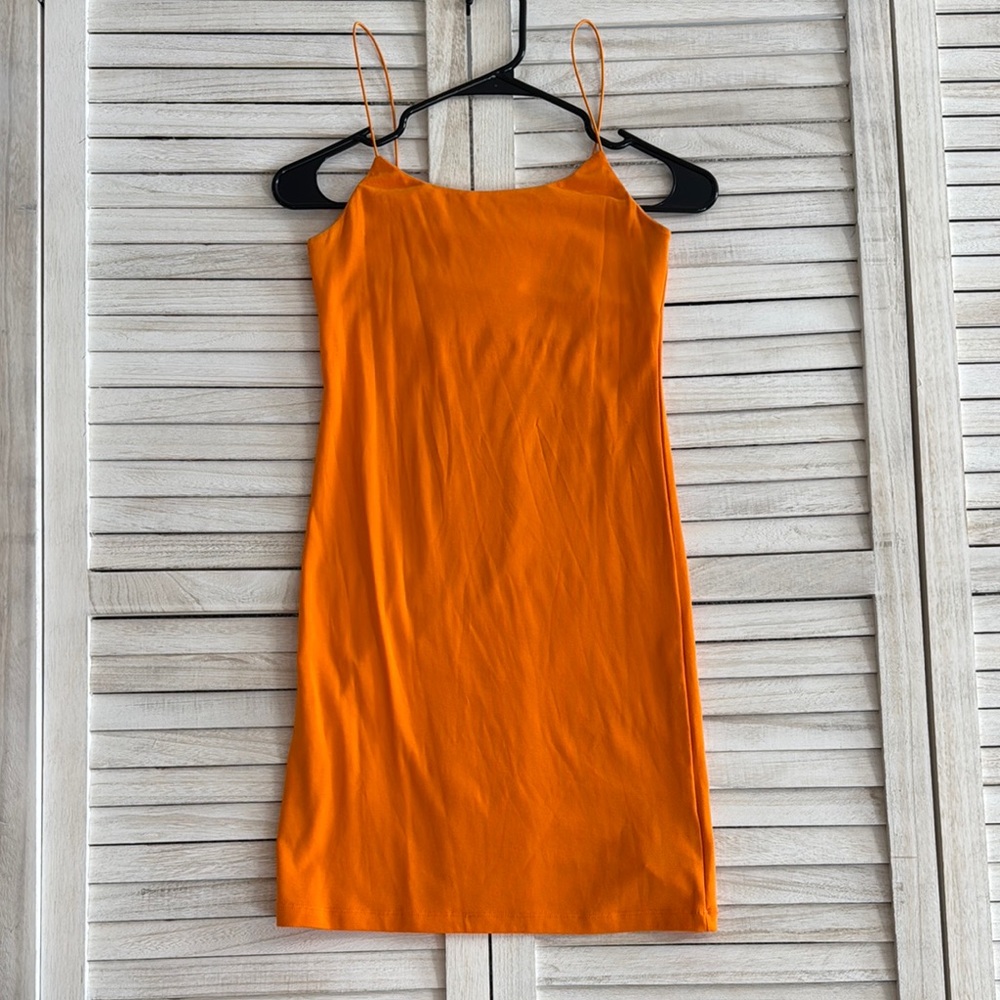 Orange Spaghetti Strap Dress